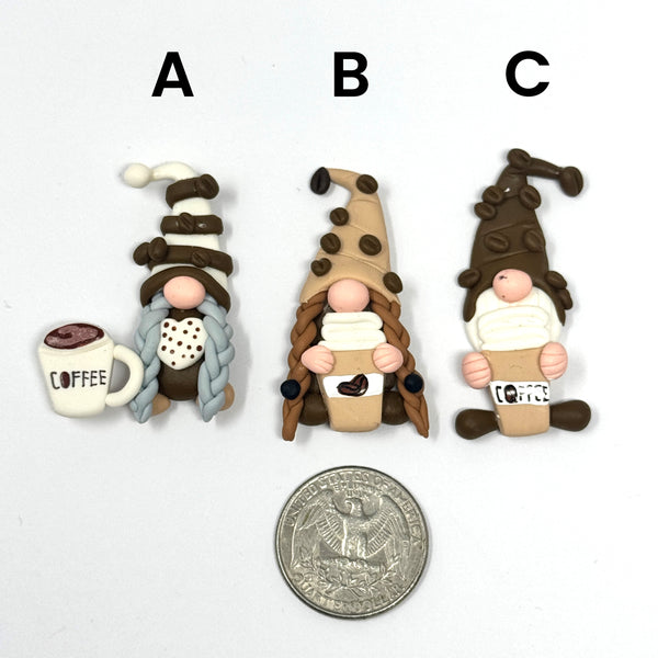 Handmade Clay - Coffee Gnomes