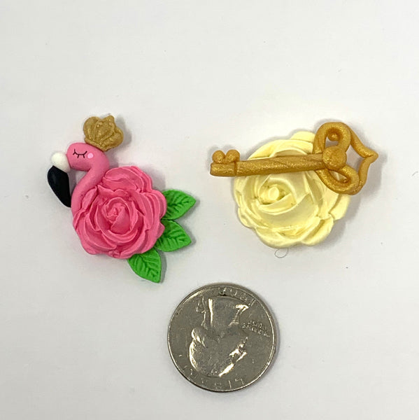 Handmade Clay Doll - floral