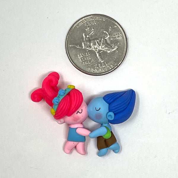 Handmade Clay Doll - Kissing trolls