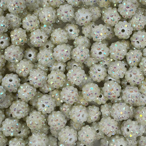 12 mm Acrylic Beads - Rhinestone White