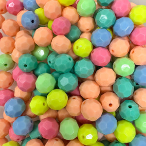 12 mm Acrylic Beads - Pastel Facet Mix