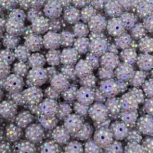 12 mm Acrylic Beads - Rhinestone Light purple