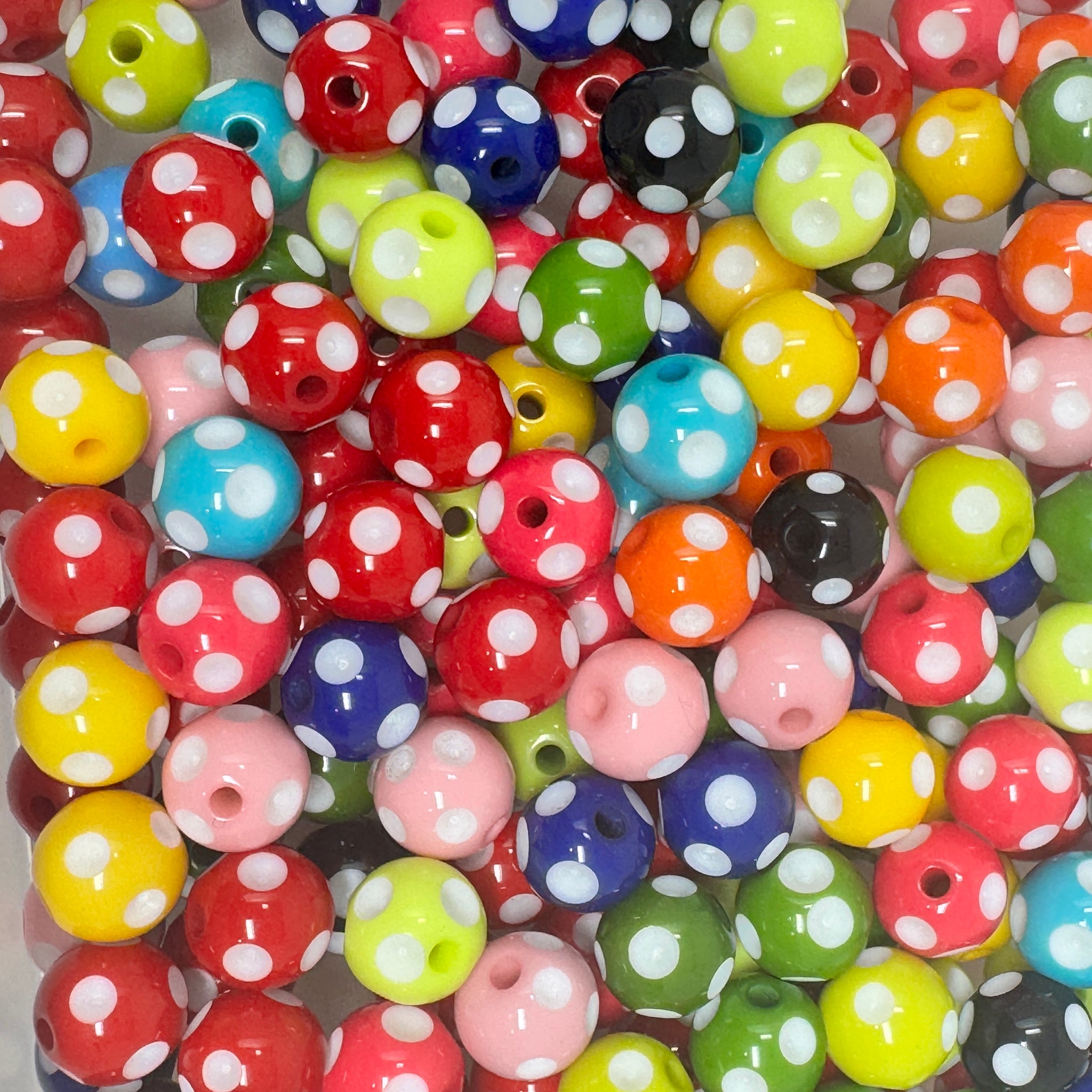 12 mm Acrylic Beads - Polkadot Mix