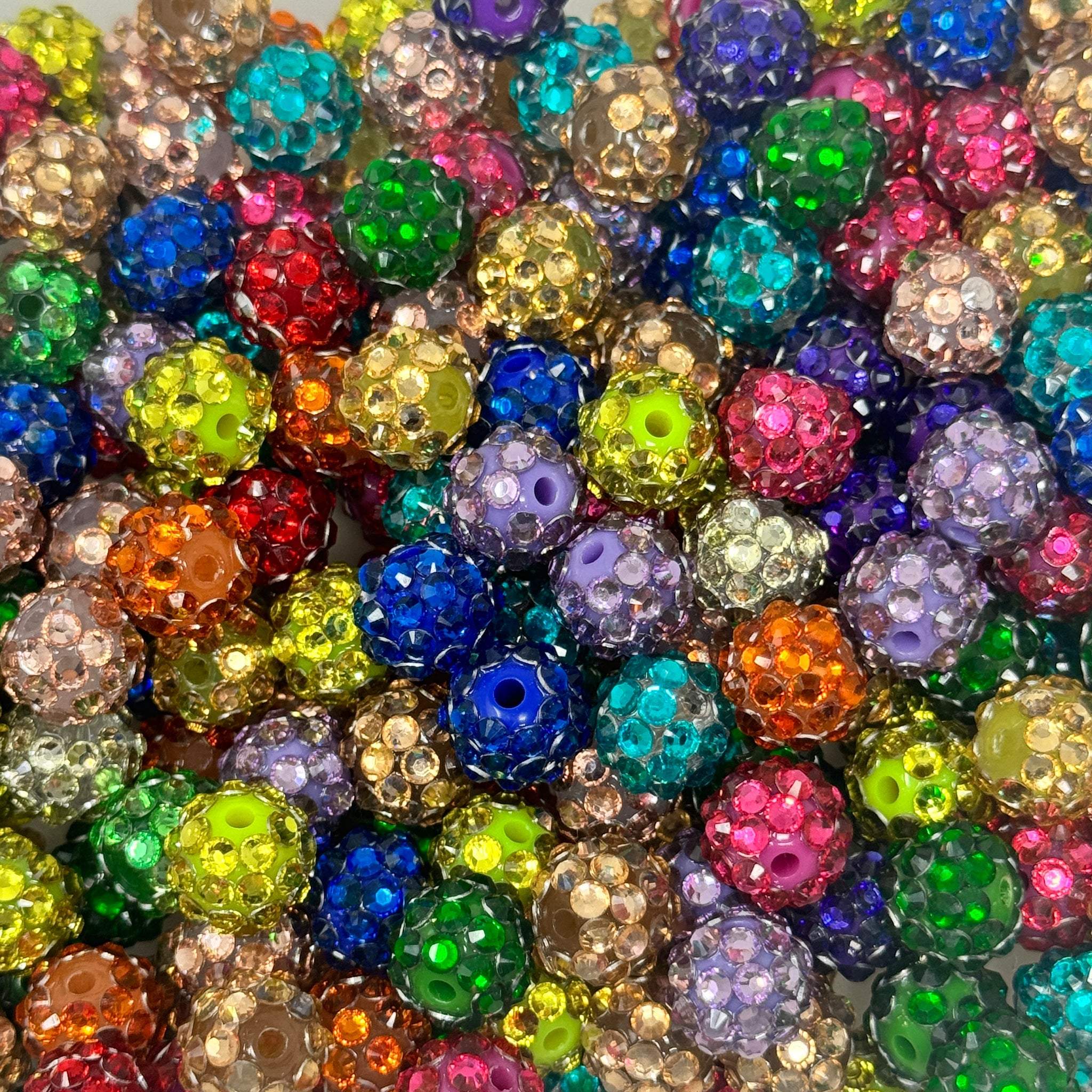 12 mm Acrylic Beads - Rhinestone Mix