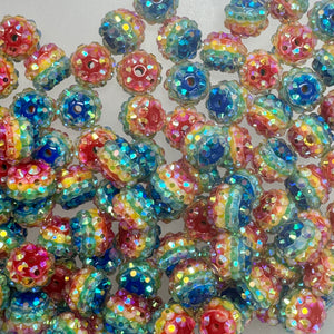 12 mm Acrylic Beads - Rhinestone Rainbow