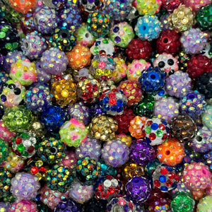 12 mm Acrylic Beads - Rhinestone Mix