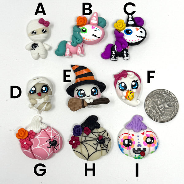 Ella Clay Doll - Halloween Ghost, Unicorn, Pumpkin