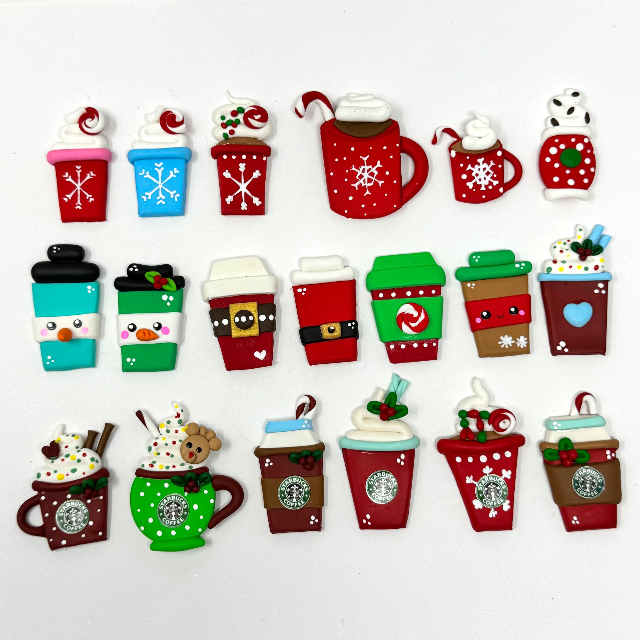 Handmade Clay Doll - Holiday drinks