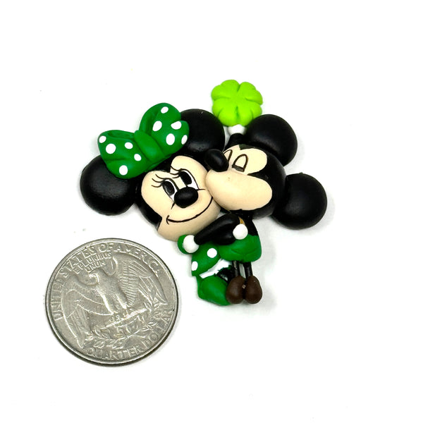 Ella Clay Doll - St Patrick Mickey and Minnie