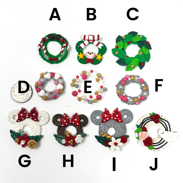 Handmade Clay Doll - Holiday wreath