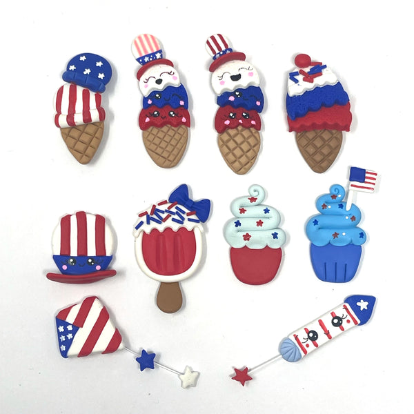 Handmade Clay Doll - July 4th