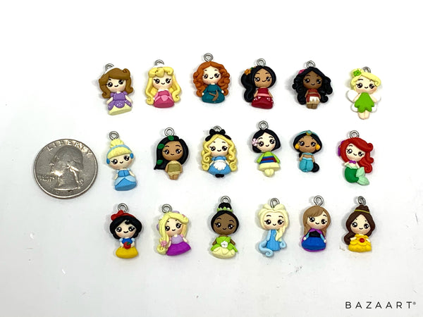 Handmade Clay Doll - Disney Princess Inspired clay charm