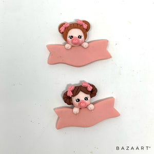 Handmade Clay Doll - Baby name tag