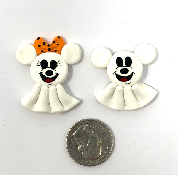 Handmade Clay Doll - Minnie and Mickey ghost