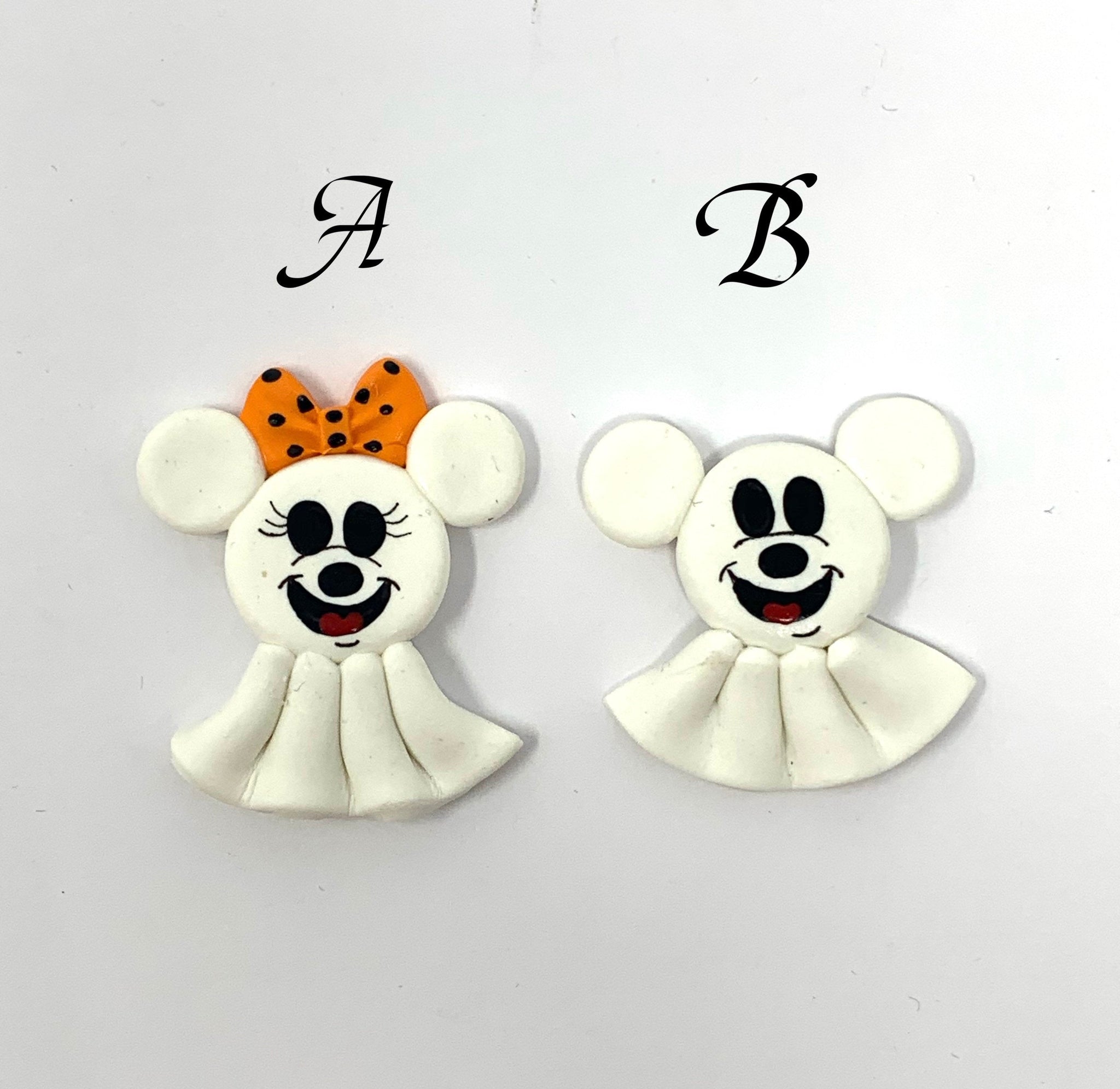 Handmade Clay Doll - Minnie and Mickey ghost