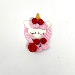 Handmade Clay Doll - Valentines unicorn