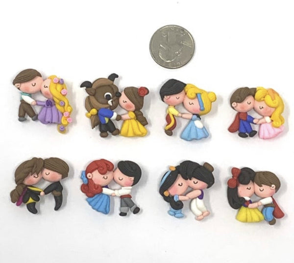 Handmade Clay Doll - Kissing princess couples