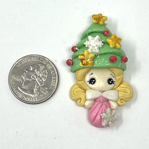 Handmade Clay Doll - Holiday Girl