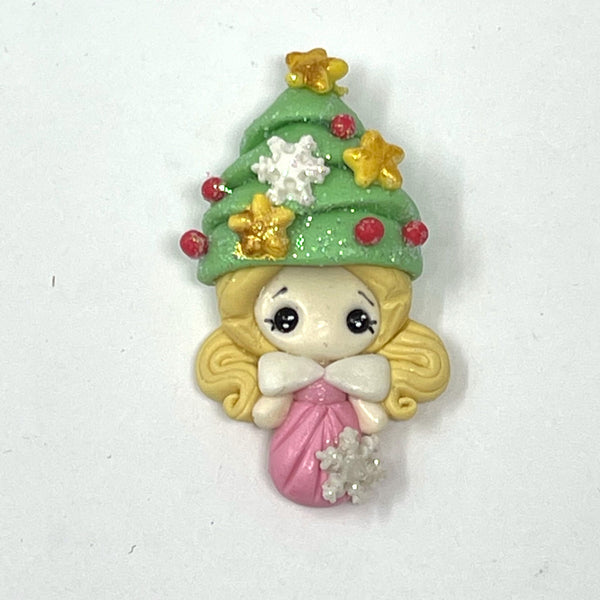 Handmade Clay Doll - Holiday Girl
