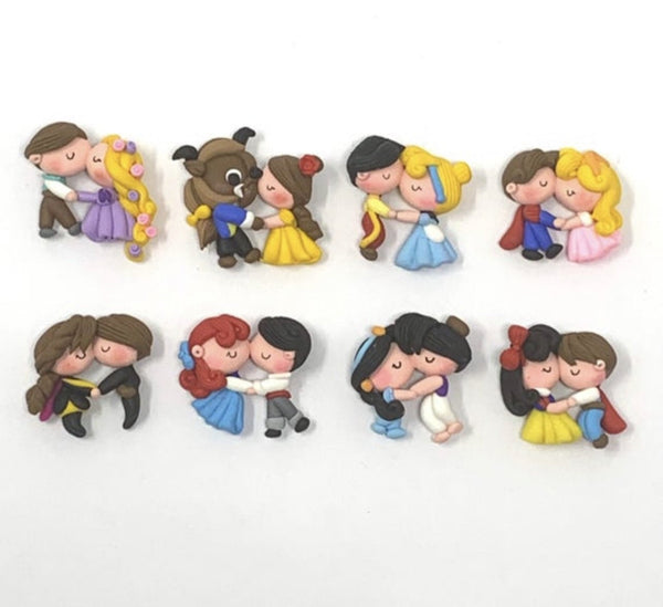 Handmade Clay Doll - Kissing princess couples