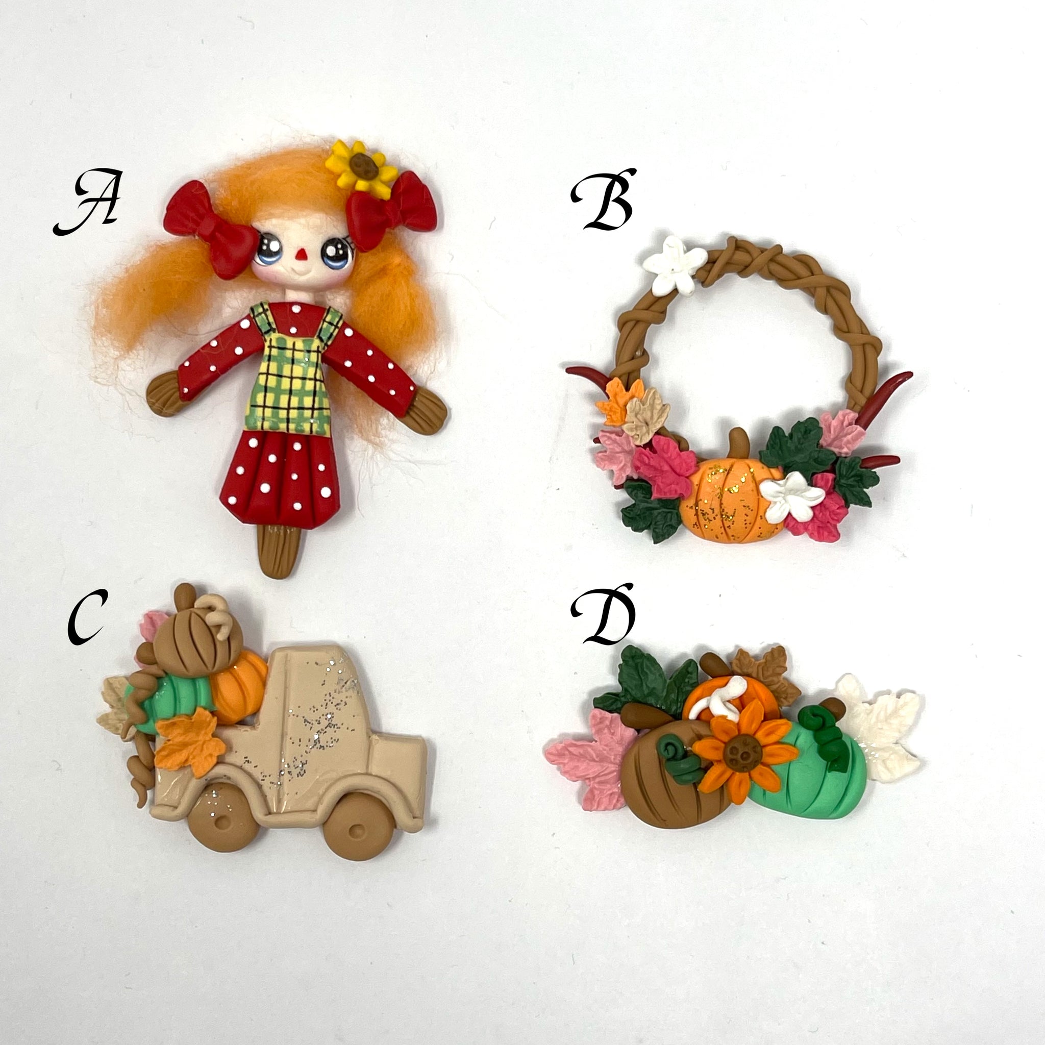 Handmade Clay Doll - Fall