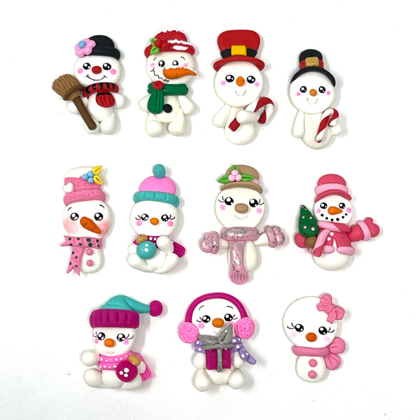 Handmade Clay Doll - Winter Snowman