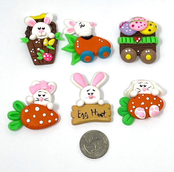 Handmade Clay Doll - Easter Bunny