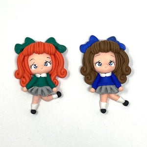 Handmade Clay Doll - Back to school Girls