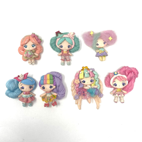 Handmade Clay Doll - Rainbow girls