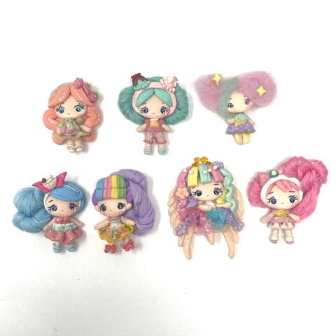 Handmade Clay Doll - Rainbow girls