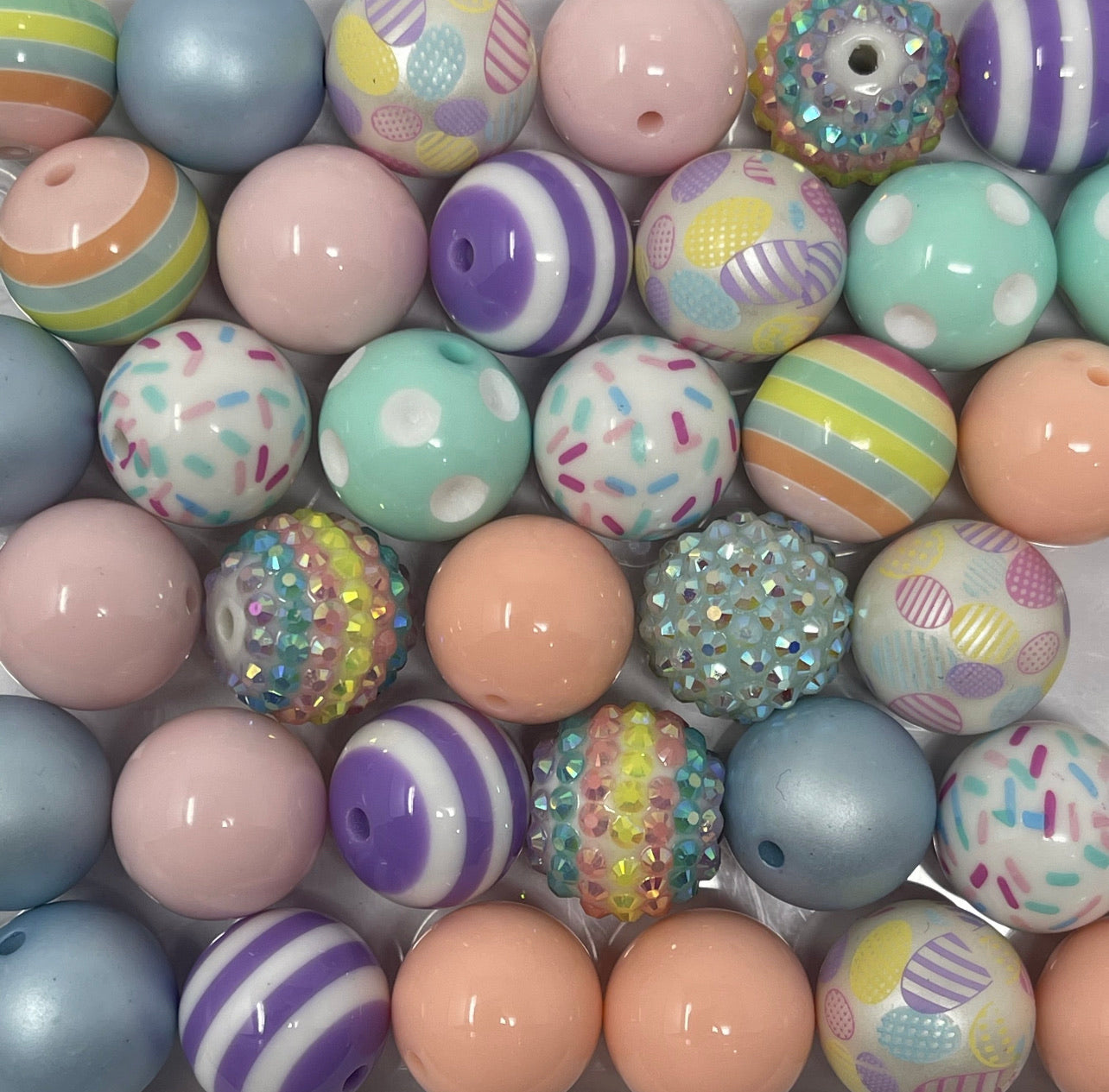 20mm Acrylic Beads - Easter Bunny Mix