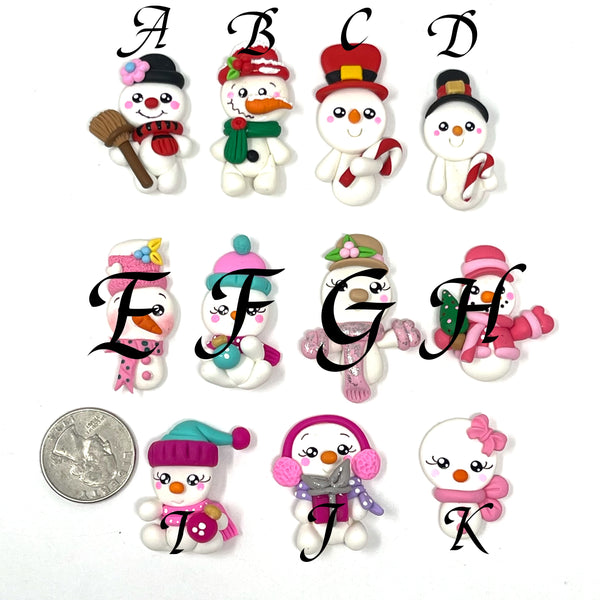 Handmade Clay Doll - Winter Snowman