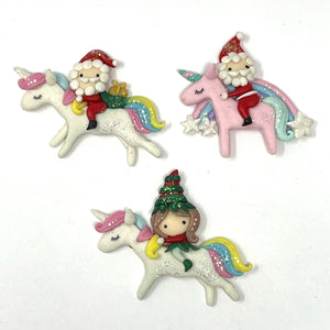 Handmade Clay Doll - Holidays Unicorn