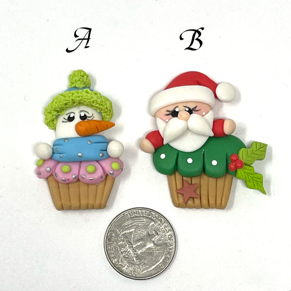 Handmade Clay - Christmas cupcake