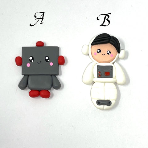 Handmade Clay Doll - Robot and astronaut