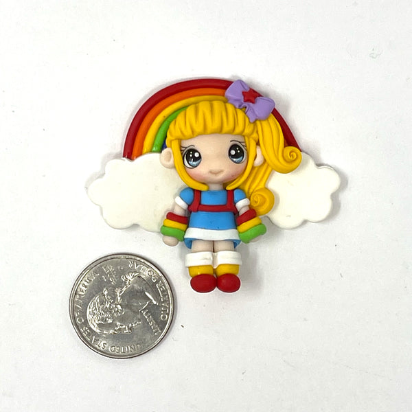 Handmade Clay Doll - Rainbow brite