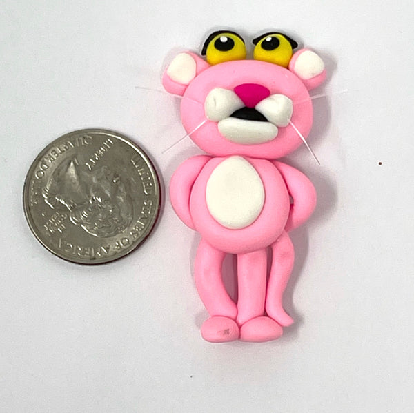 Handmade clay doll - Pink Panther