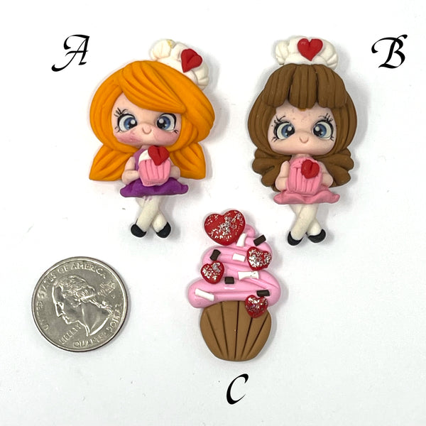 Handmade Clay Doll - Valentine Girls