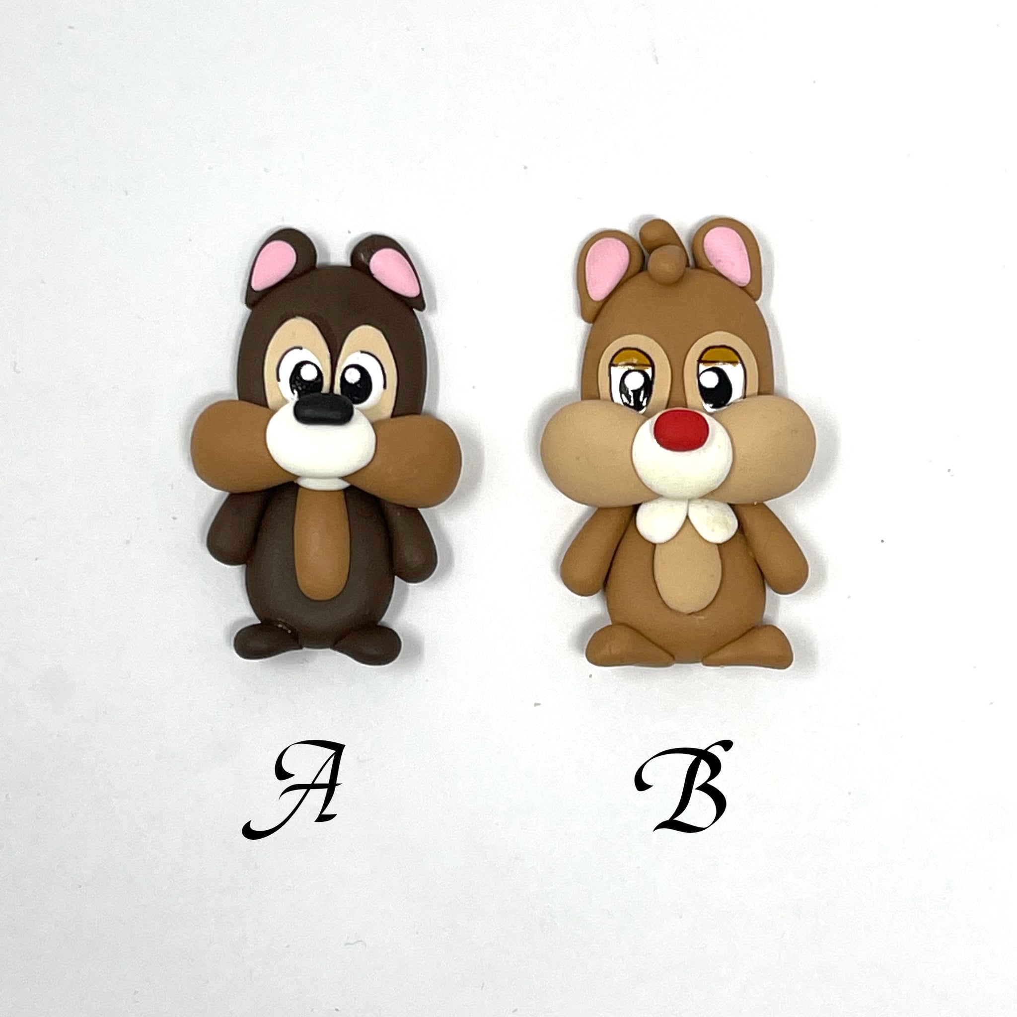 Handmade Clay Doll - Chip and Dale