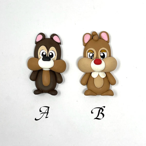 Handmade Clay Doll - Chip and Dale