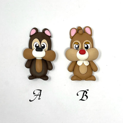 Handmade Clay Doll - Chip and Dale