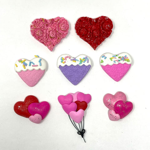 Handmade Clay Doll - Valentines hearts