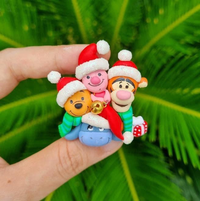 Ella Clay Doll - Holiday Pooh and friends