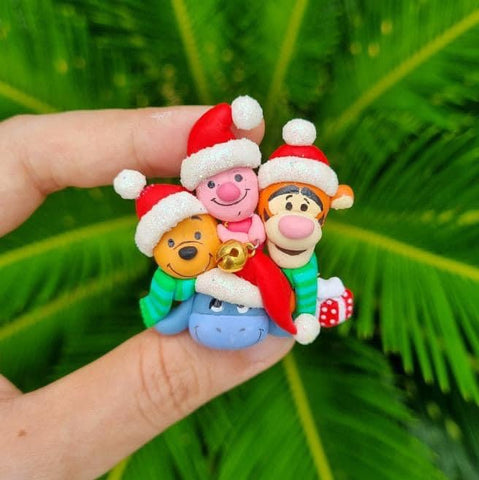 Ella Clay Doll - Holiday Pooh and friends