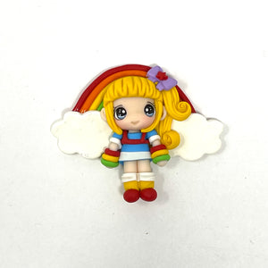 Handmade Clay Doll - Rainbow brite