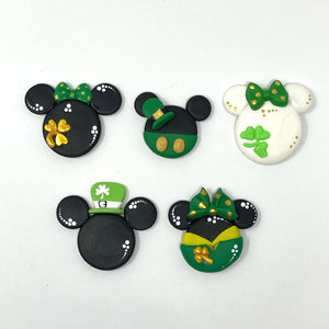 Handmade Clay Doll - St Patrick Mickey and Minnie