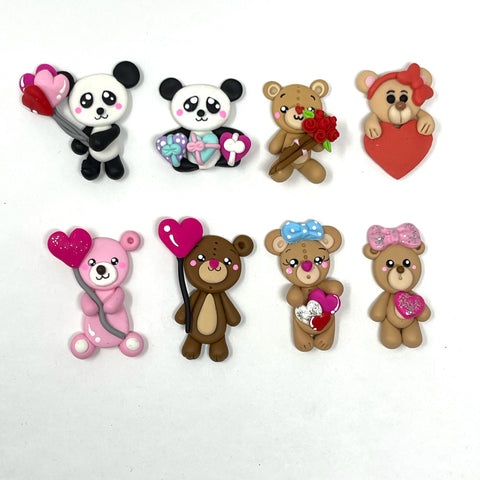 Handmade Clay Doll - Valentines bears