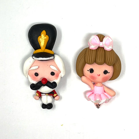 Handmade Clay Doll - Nutcracker set of 2