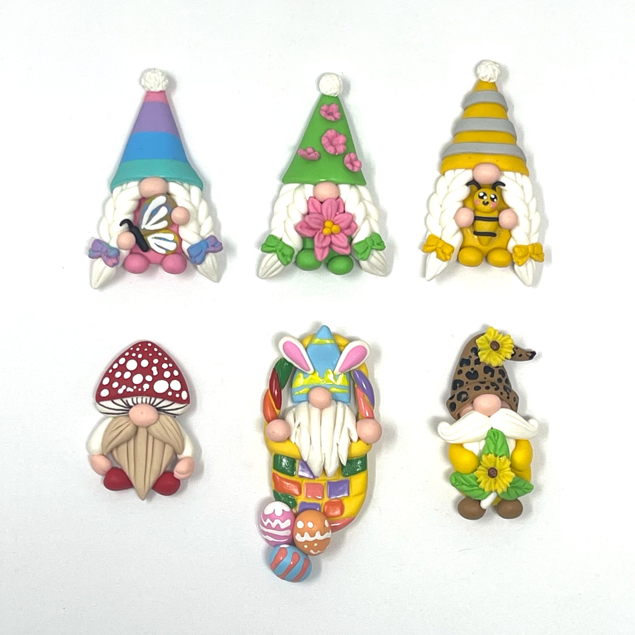 Handmade Clay Doll - Spring Gnomes