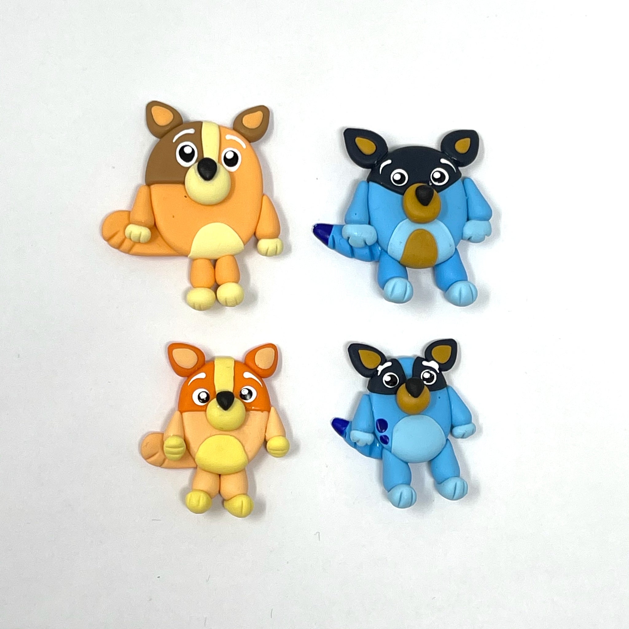 Handmade Clay Doll - Bluey family of 4